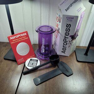 AeroPress Purple/Clear Coffee Press with Stainless Steel Filter